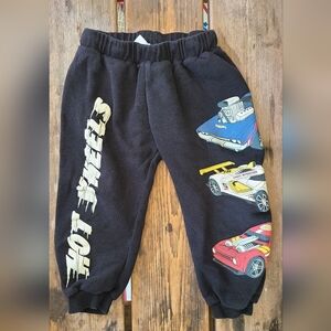 ZARA HOT WHEELS SZ 5-6Y VGUC BLACK LOGO & colorful CAR loose fit sweatpants